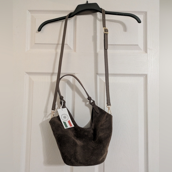 Brown Genuine Leather Made In Italy Italian Hand Bag Handbag Shoulder Bag Purse - Picture 4 of 12